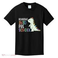 Roaring Into Pre School Cute Dinosaur Kids T-Shirt thumb 0