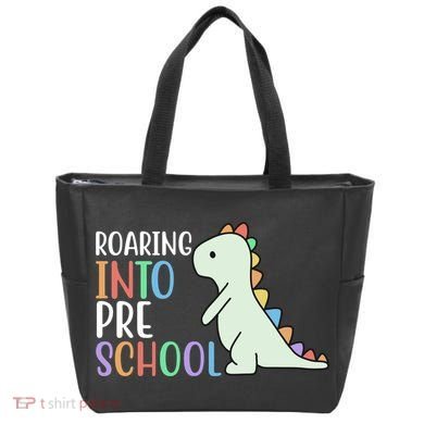 Roaring Into Pre School Cute Dinosaur Tote Bag