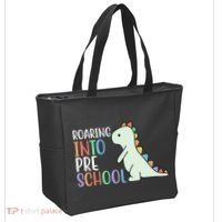 Roaring Into Pre School Cute Dinosaur Tote Bag thumb 2
