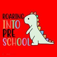 Roaring Into Pre School Cute Dinosaur Santa Hat thumb 1