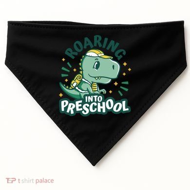 Roaring Into Preschool Dinosaur USA-Made Doggie Bandana