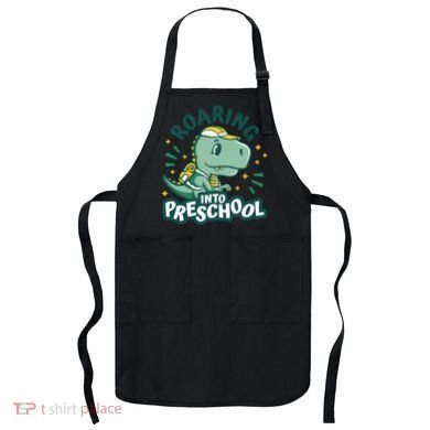 Roaring Into Preschool Dinosaur Apron