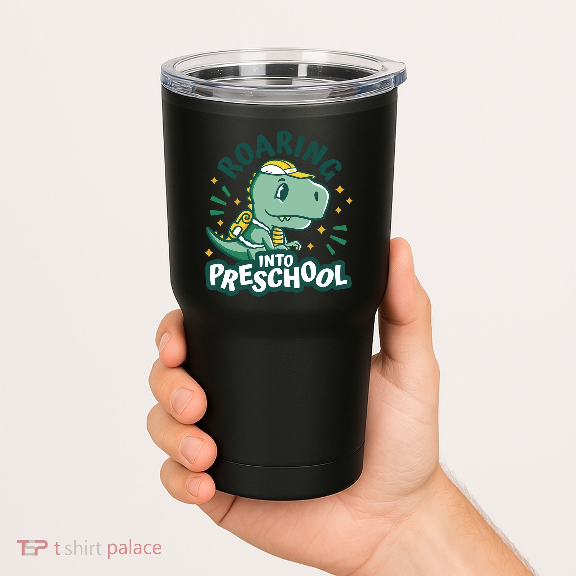 Roaring Into Preschool Dinosaur Tumbler