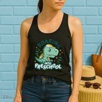 Roaring Into Preschool Dinosaur Women's Tank Top thumb 2