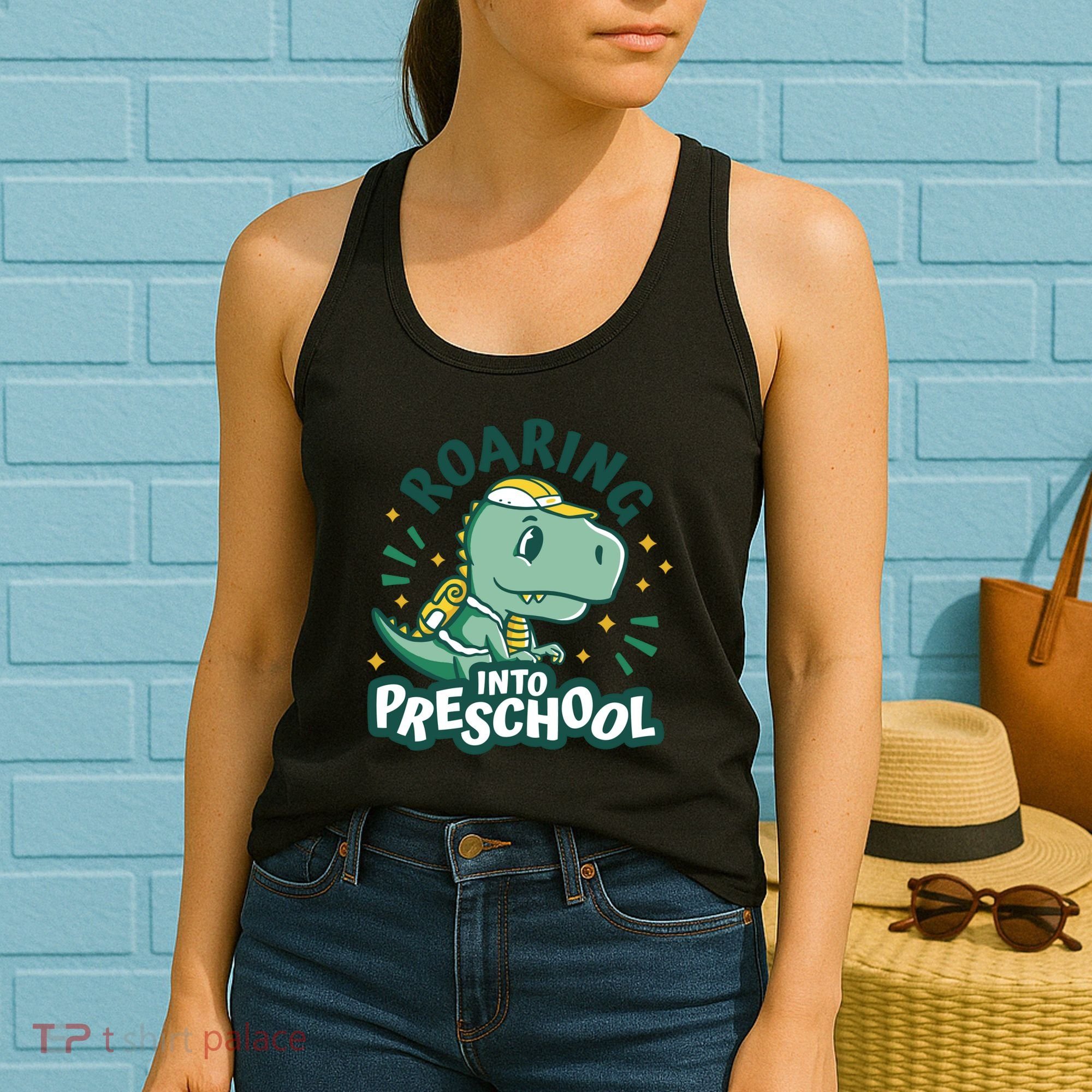 Roaring Into Preschool Dinosaur Women's Tank Top
