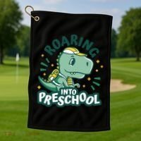 Roaring Into Preschool Dinosaur Golf Towel thumb 1