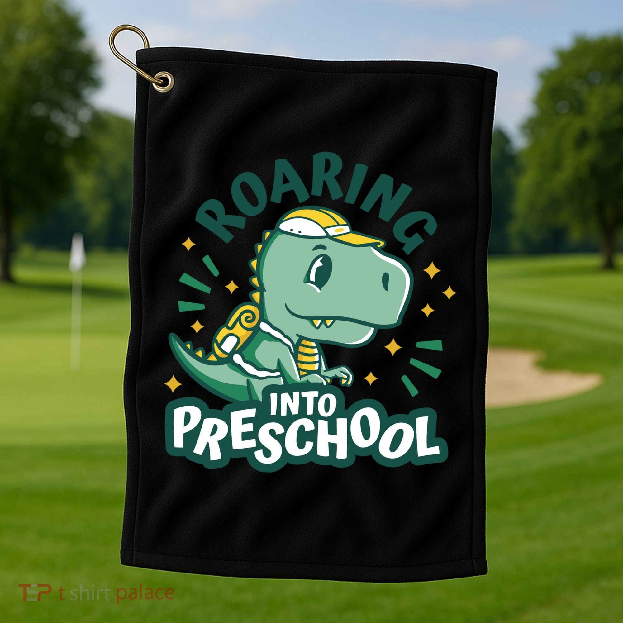 Roaring Into Preschool Dinosaur Golf Towel