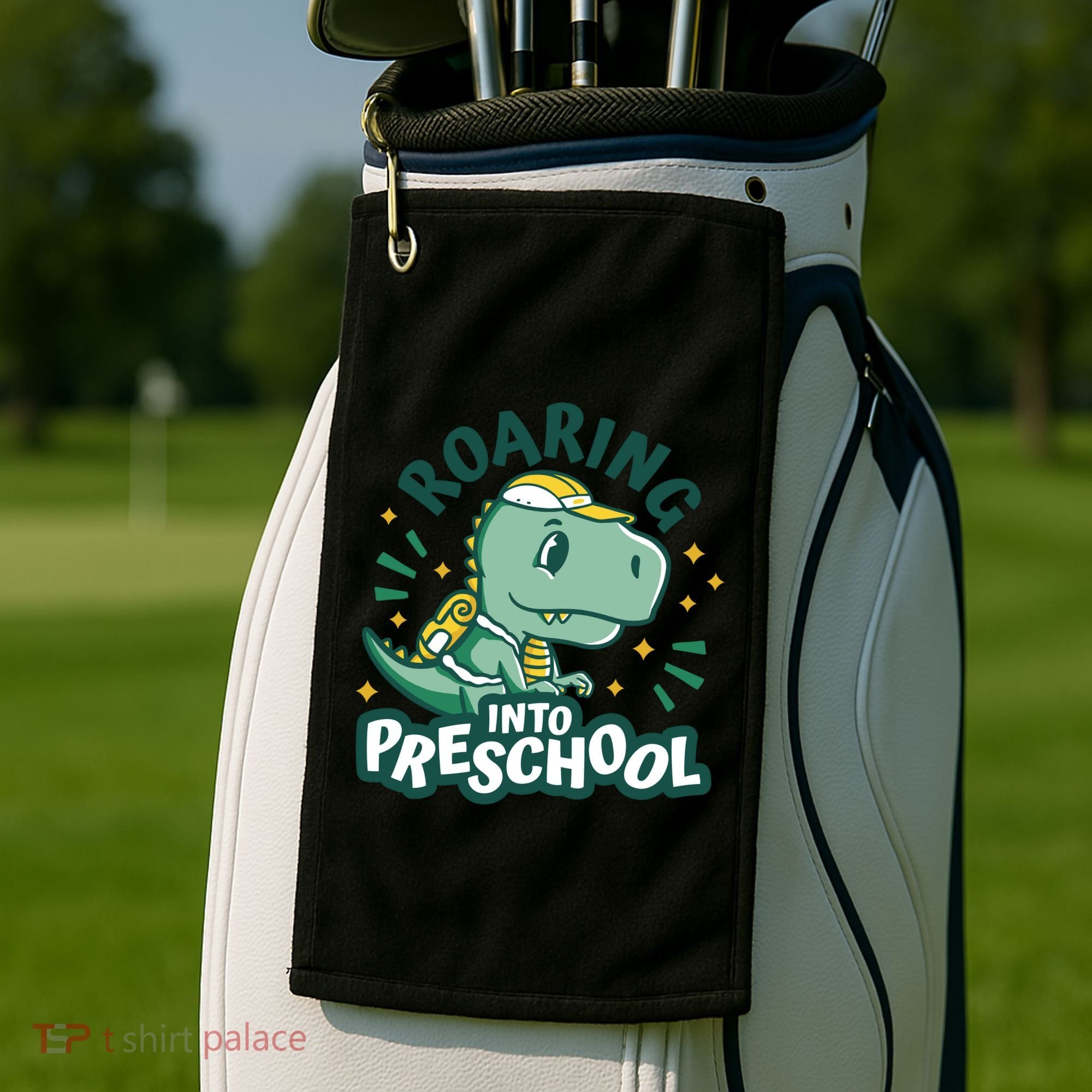 Roaring Into Preschool Dinosaur Golf Towel