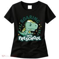 Roaring Into Preschool Dinosaur Women's T-Shirt thumb 0