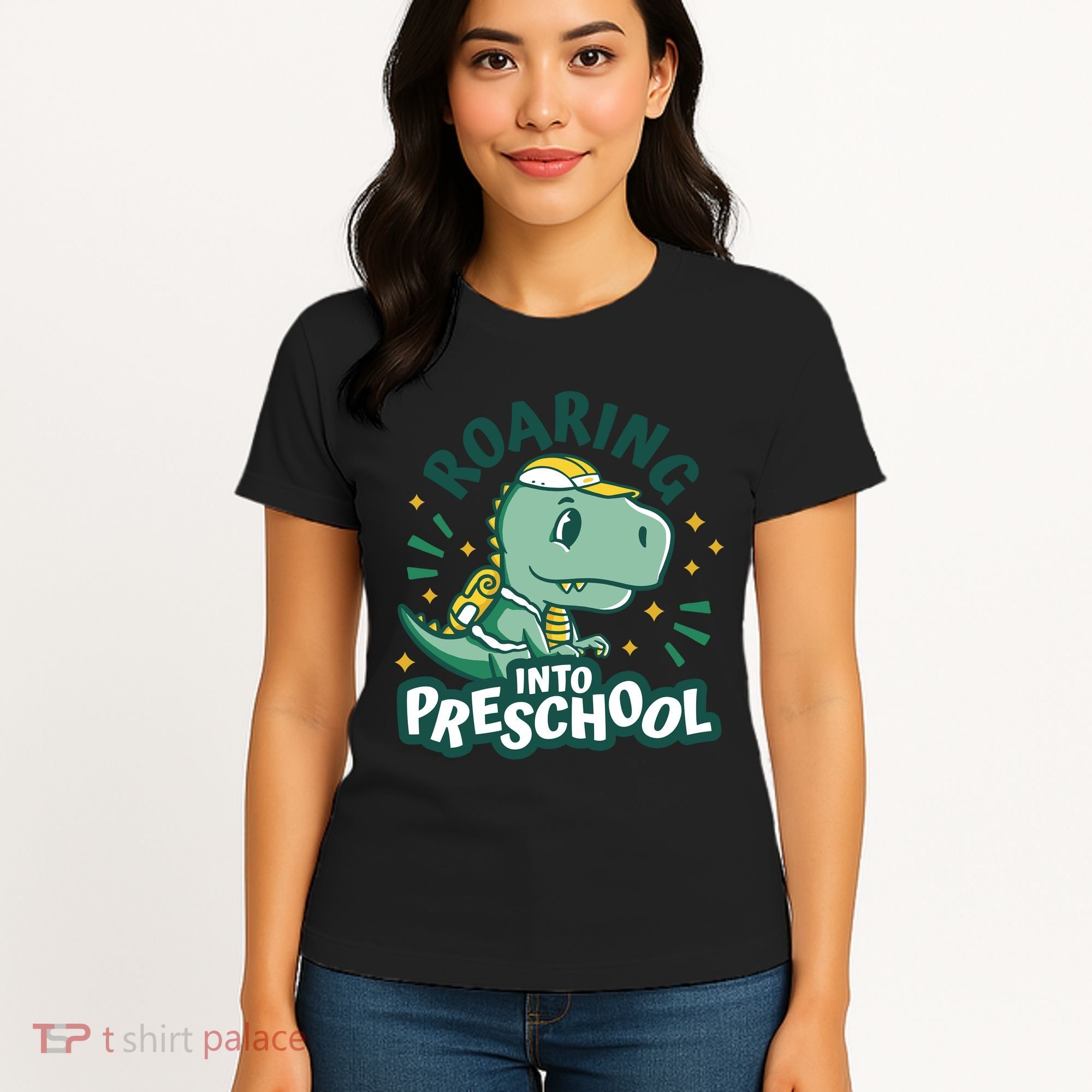 Roaring Into Preschool Dinosaur Women's T-Shirt