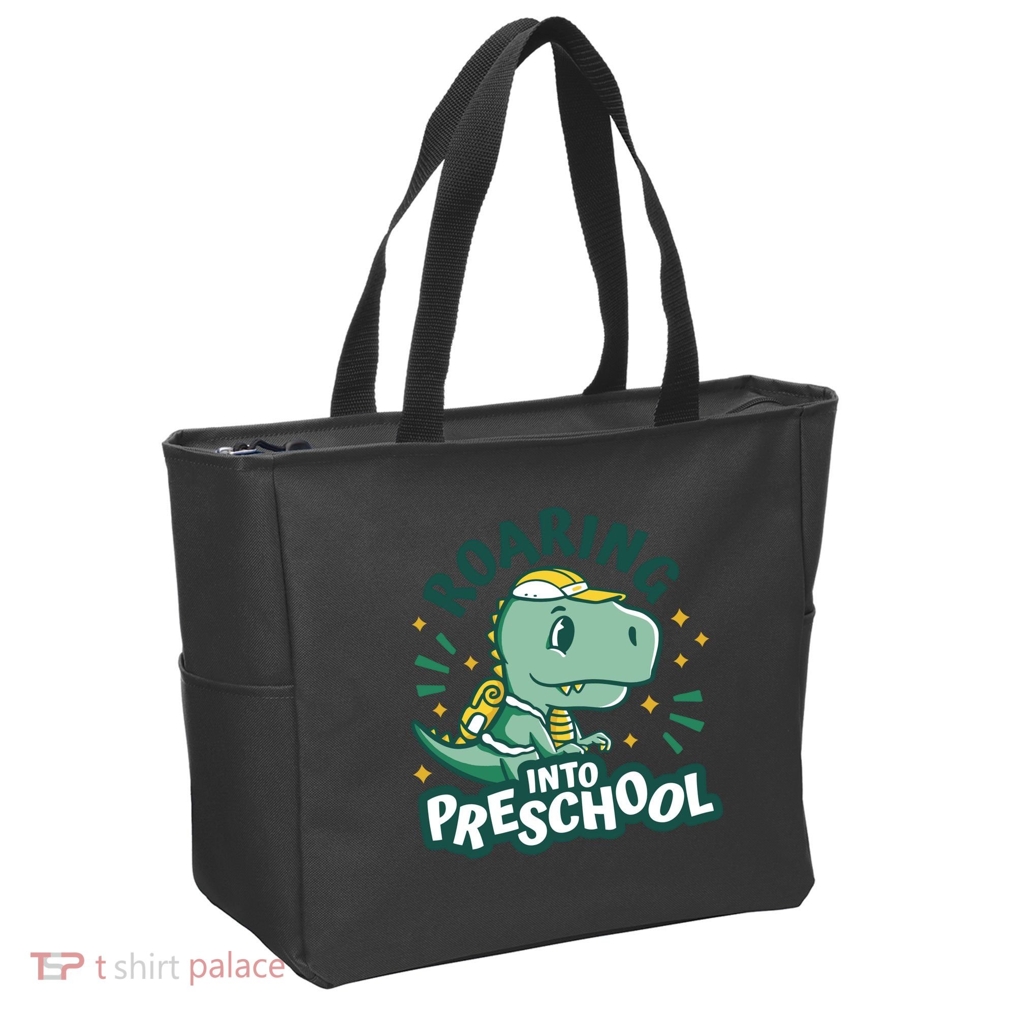Roaring Into Preschool Dinosaur Tote Bag