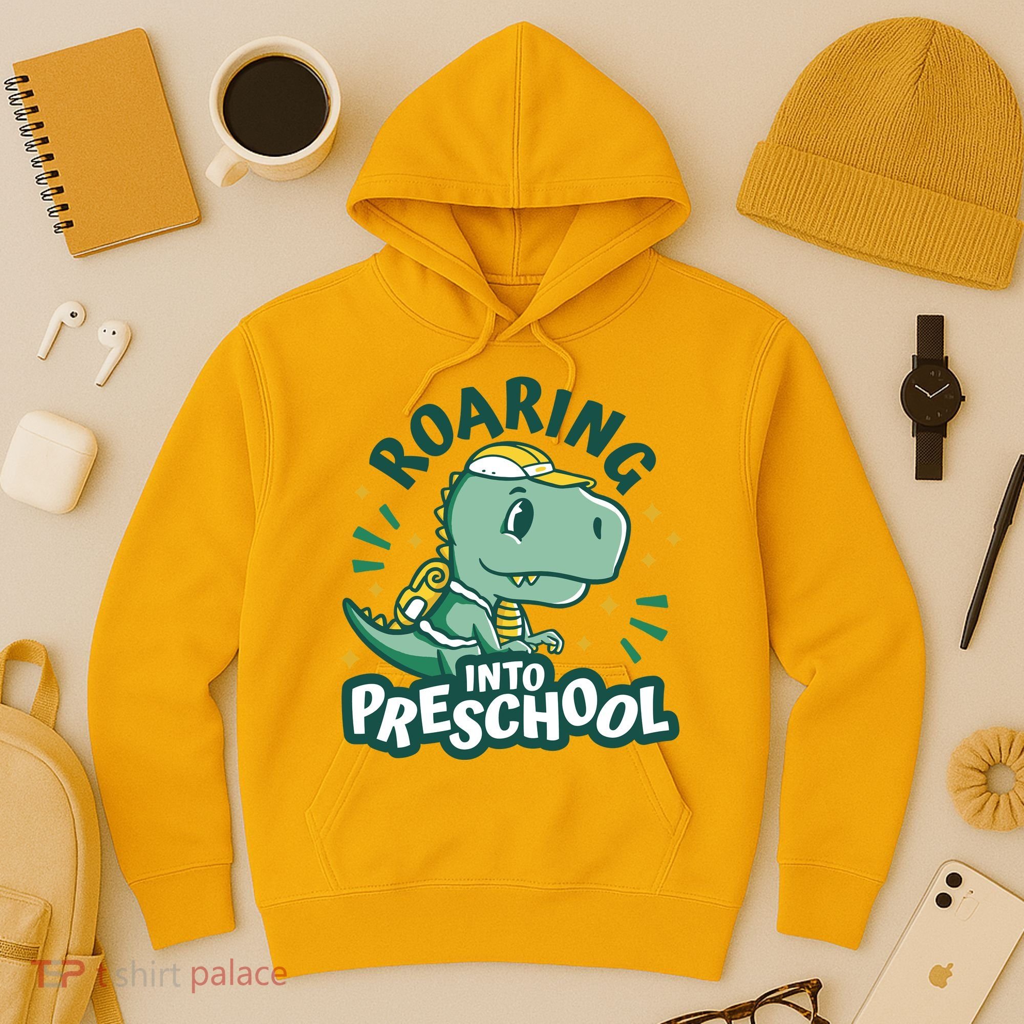 Roaring Into Preschool Dinosaur Hoodie