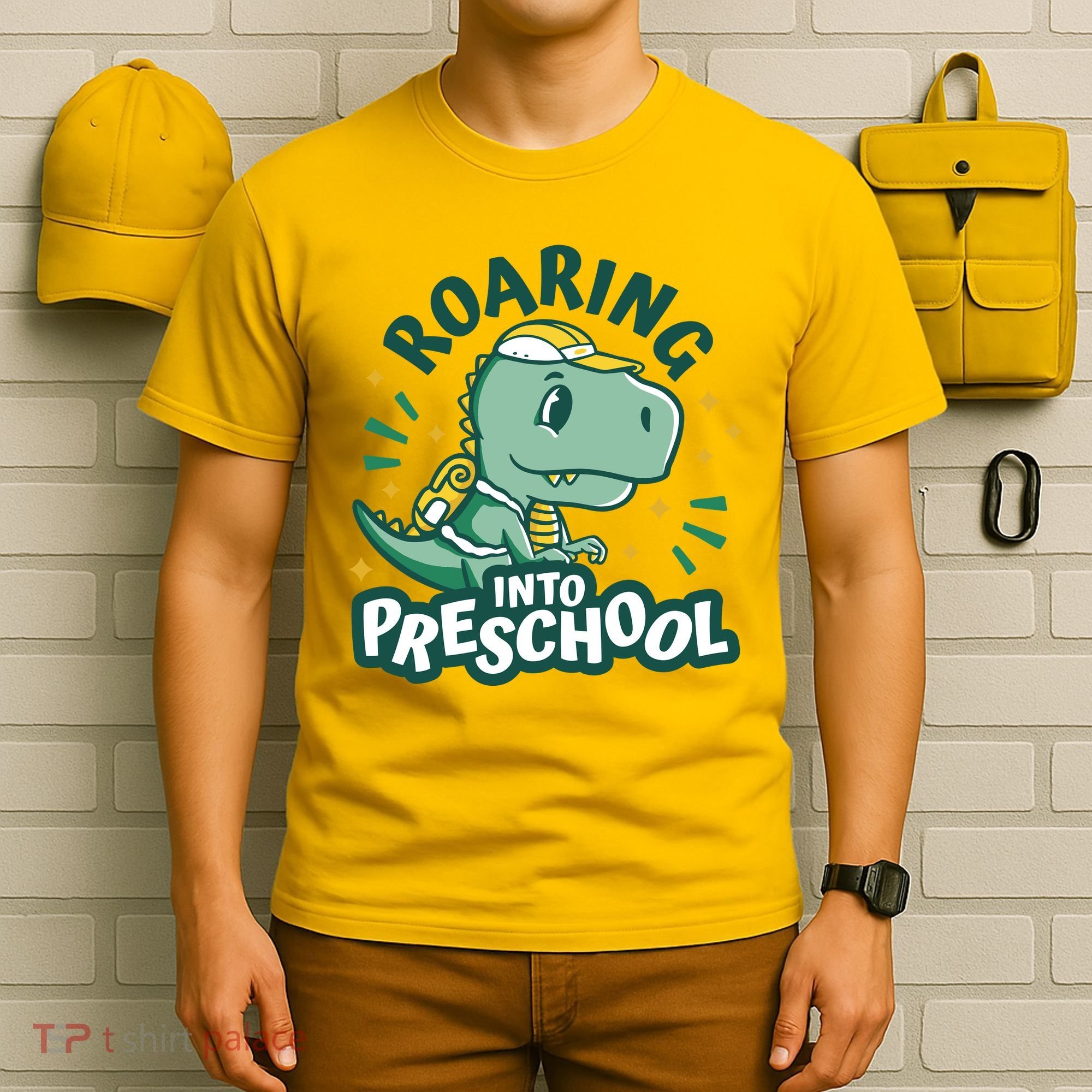 Roaring Into Preschool Dinosaur T-Shirt