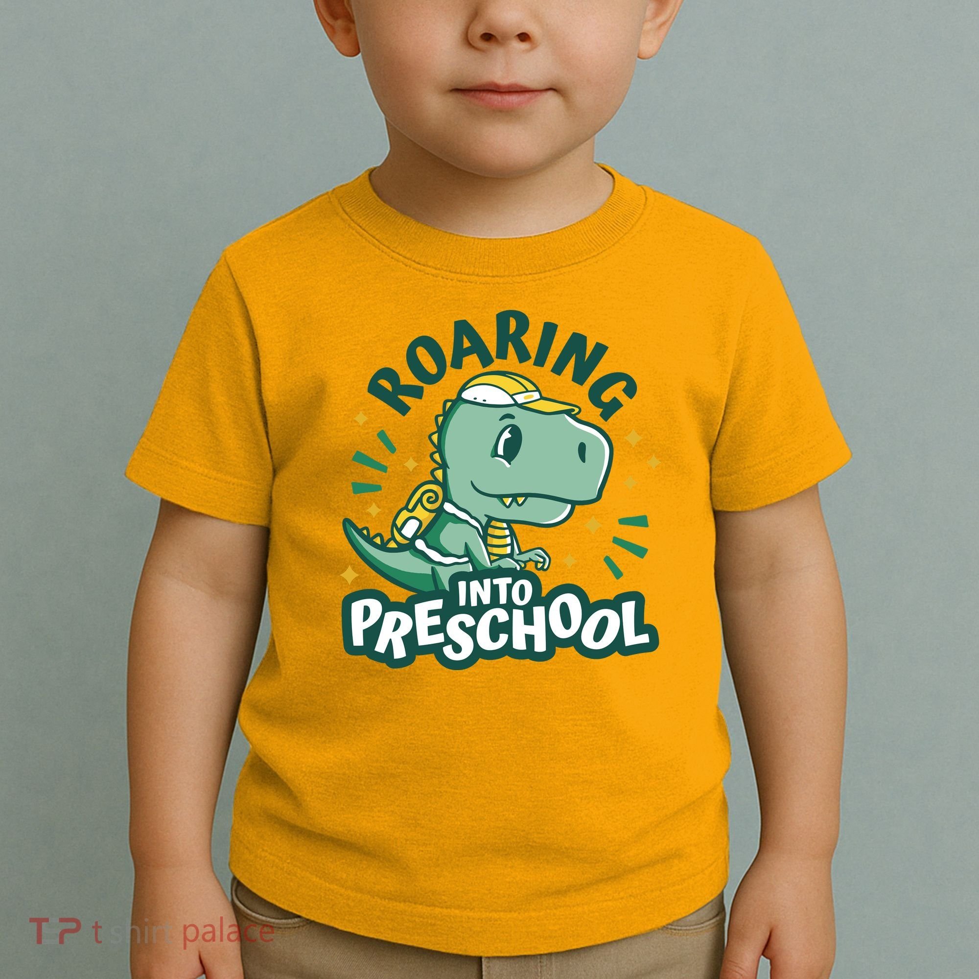 Roaring Into Preschool Dinosaur Toddler T-Shirt