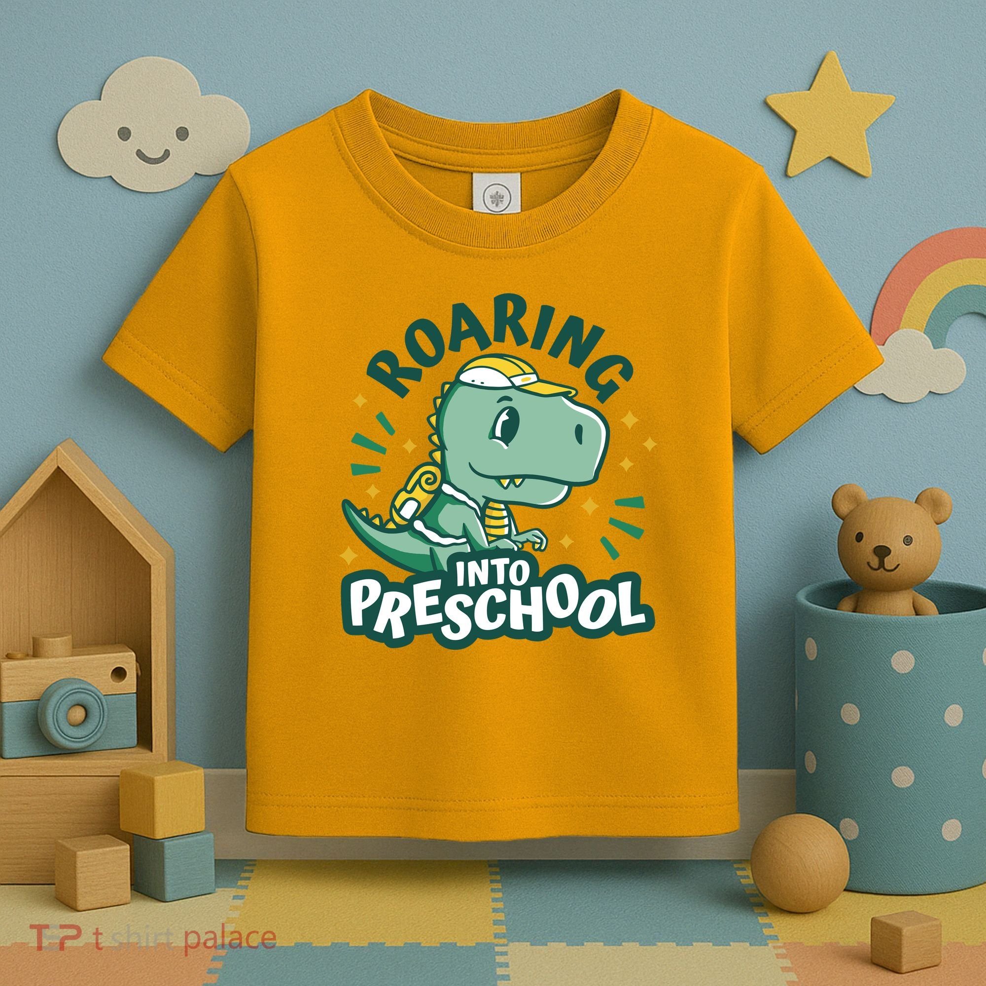 Roaring Into Preschool Dinosaur Toddler T-Shirt