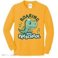 Roaring Into Preschool Dinosaur Kids Long Sleeve Shirt thumb 0