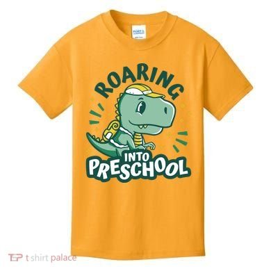 Roaring Into Preschool Dinosaur Kids T-Shirt