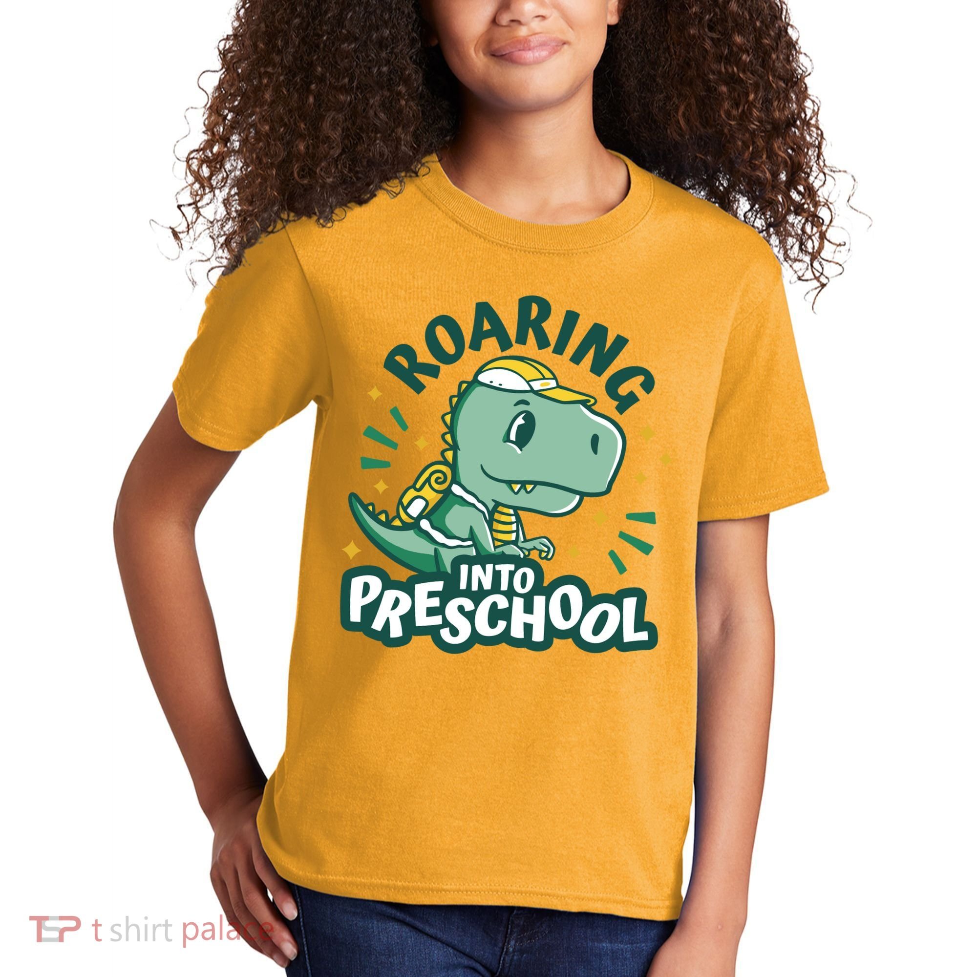 Roaring Into Preschool Dinosaur Kids T-Shirt