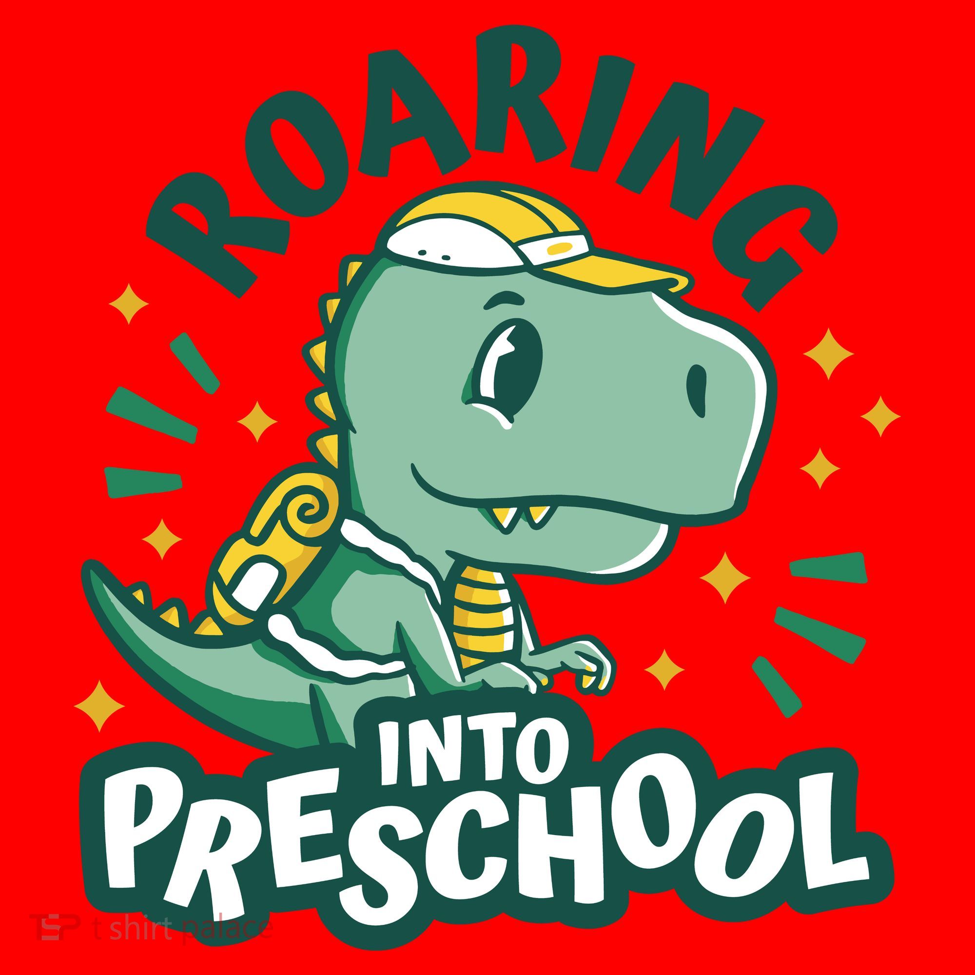 Roaring Into Preschool Dinosaur Santa Hat