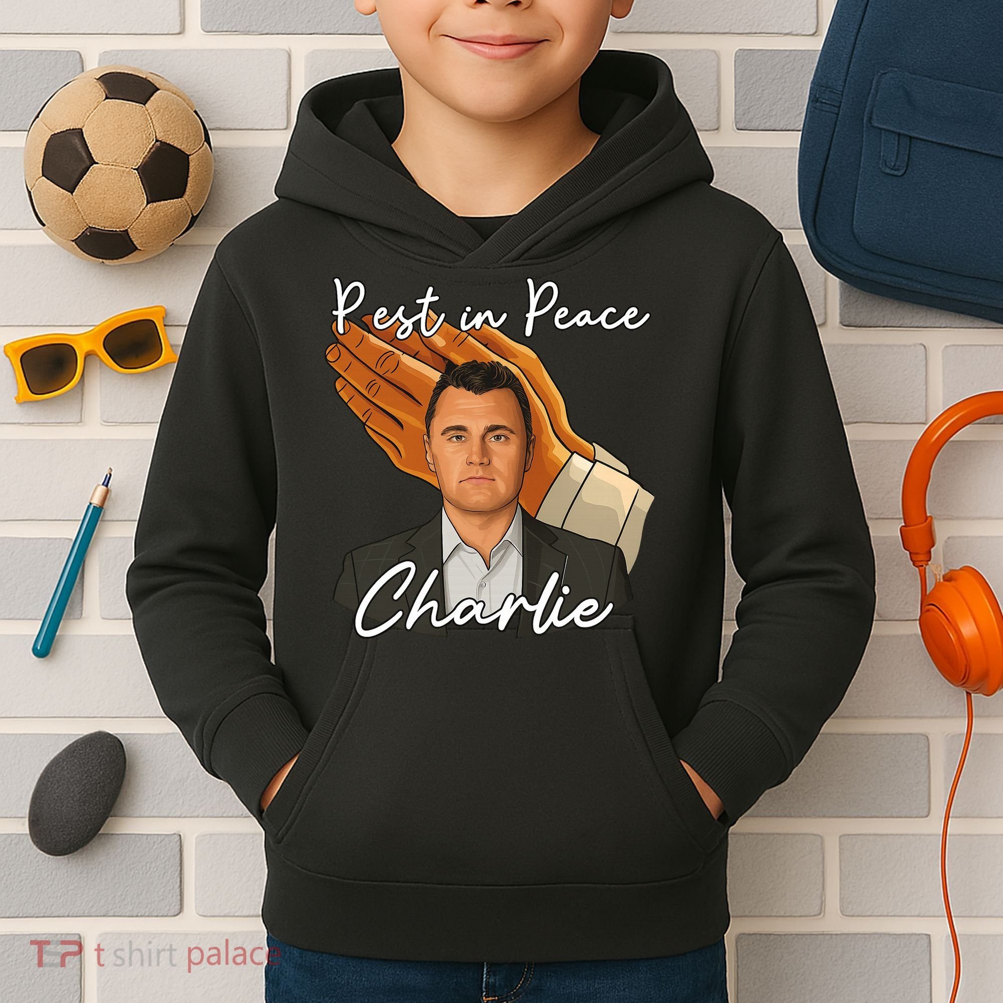 Rest In Peace Charlie Kirk Kids Hoodie