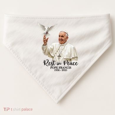 Rest In Peace Pope Francis 1936-2025 USA-Made Doggie Bandana