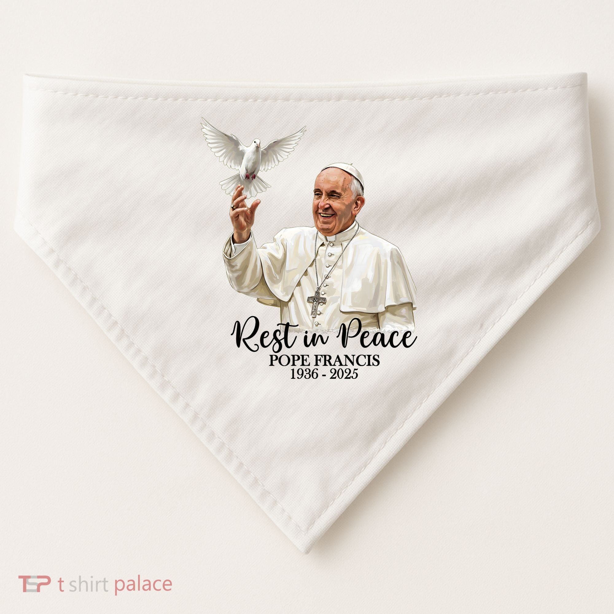 Rest In Peace Pope Francis 1936-2025 USA-Made Doggie Bandana