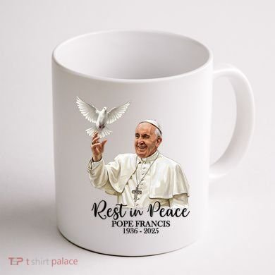 Rest In Peace Pope Francis 1936-2025 Coffee Mug back
