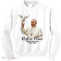 Rest In Peace Pope Francis 1936-2025 Kids Sweatshirt thumb 0