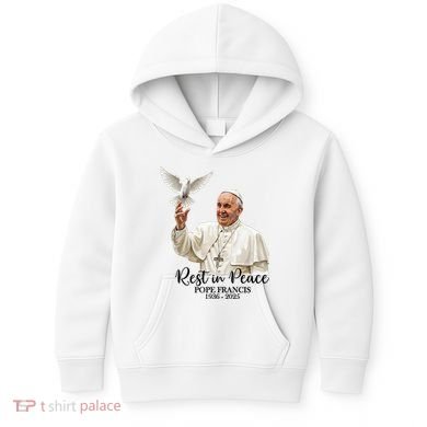 Rest In Peace Pope Francis 1936-2025 Kids Hoodie
