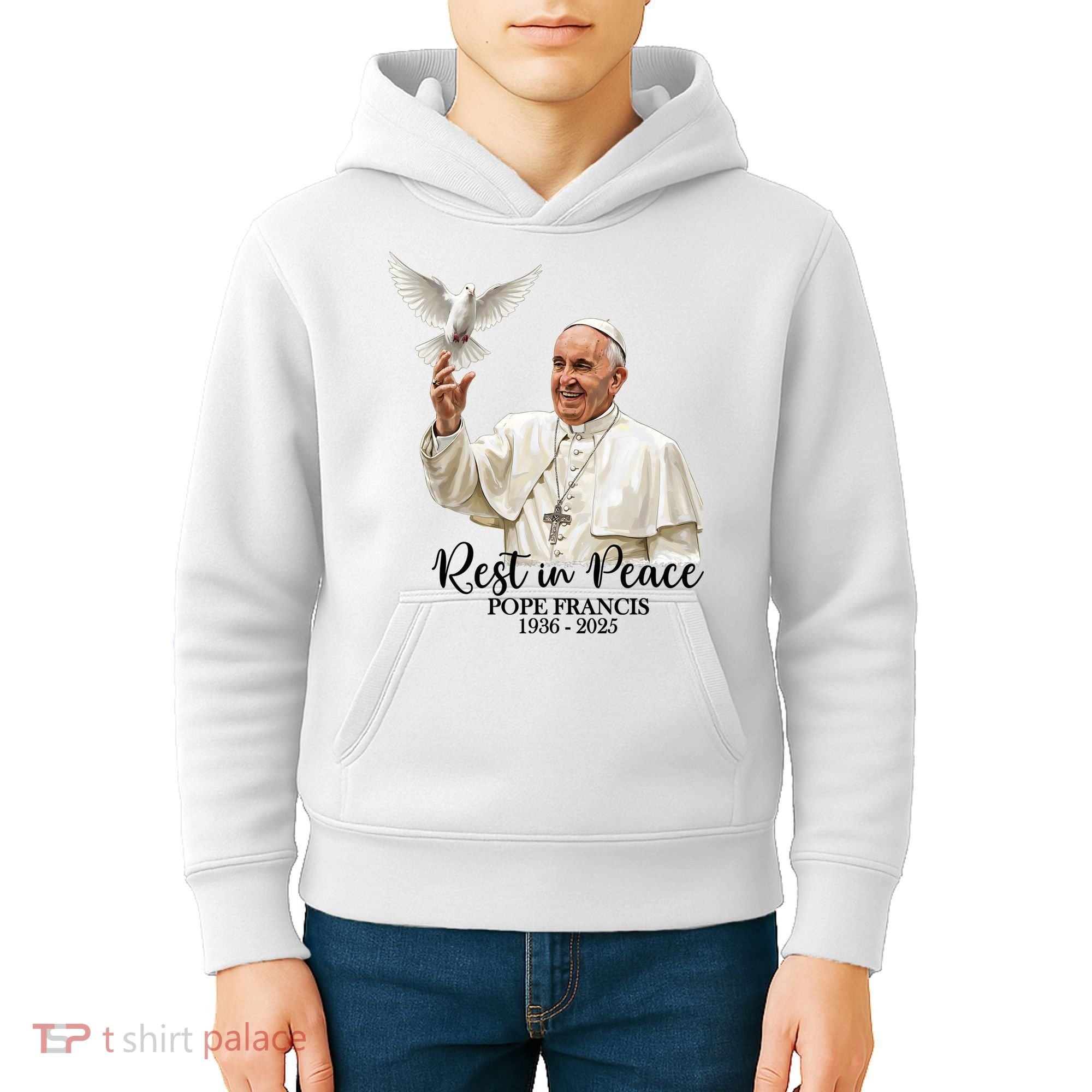 Rest In Peace Pope Francis 1936-2025 Kids Hoodie