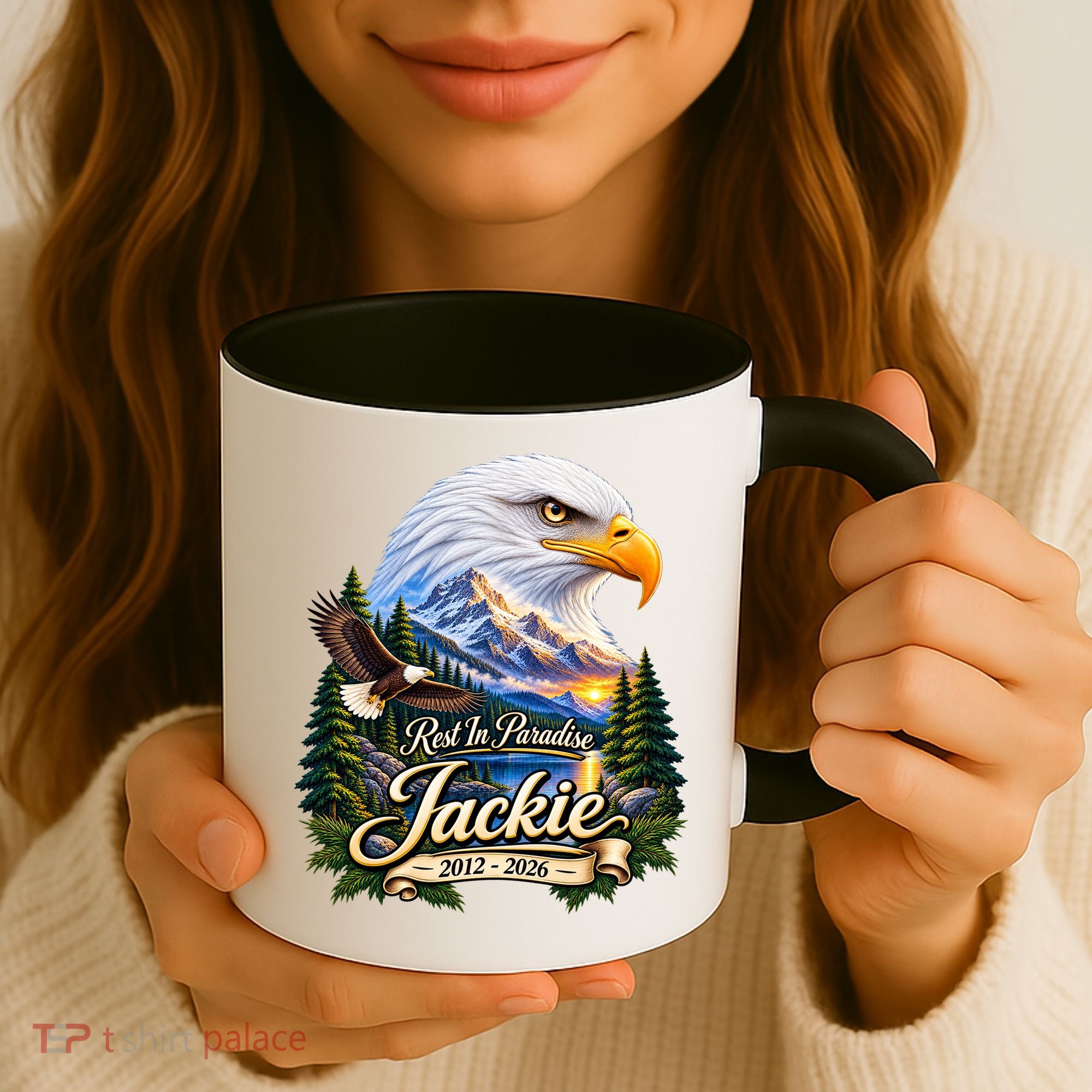 Rest In Paradise Jackie Eagle RIP 2012-2026 Coffee Mug