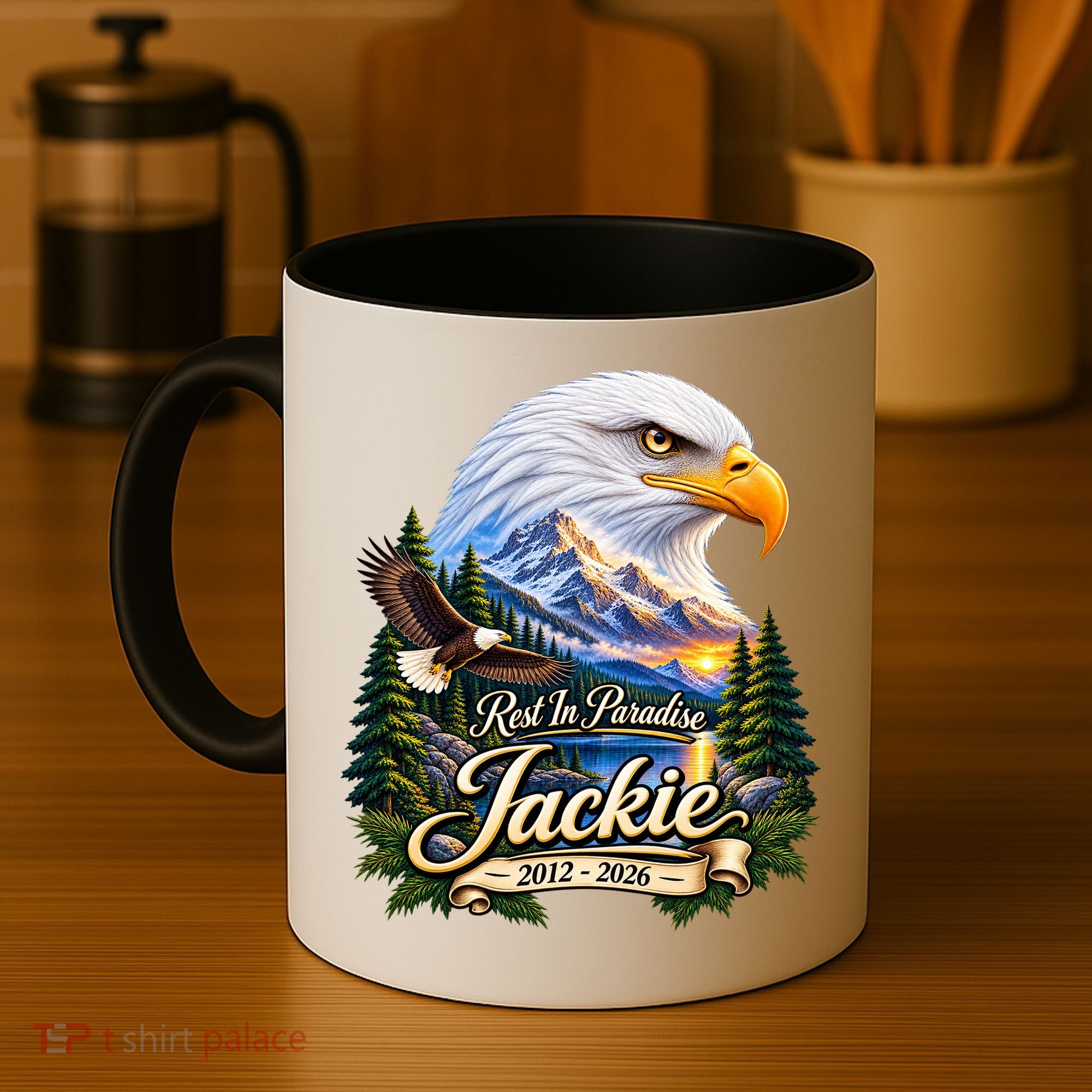 Rest In Paradise Jackie Eagle RIP 2012-2026 Coffee Mug