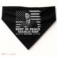 Rest In Peace Charlie Kirk Memorial Tribute 1993 2025 USA-Made Doggie Bandana thumb 0