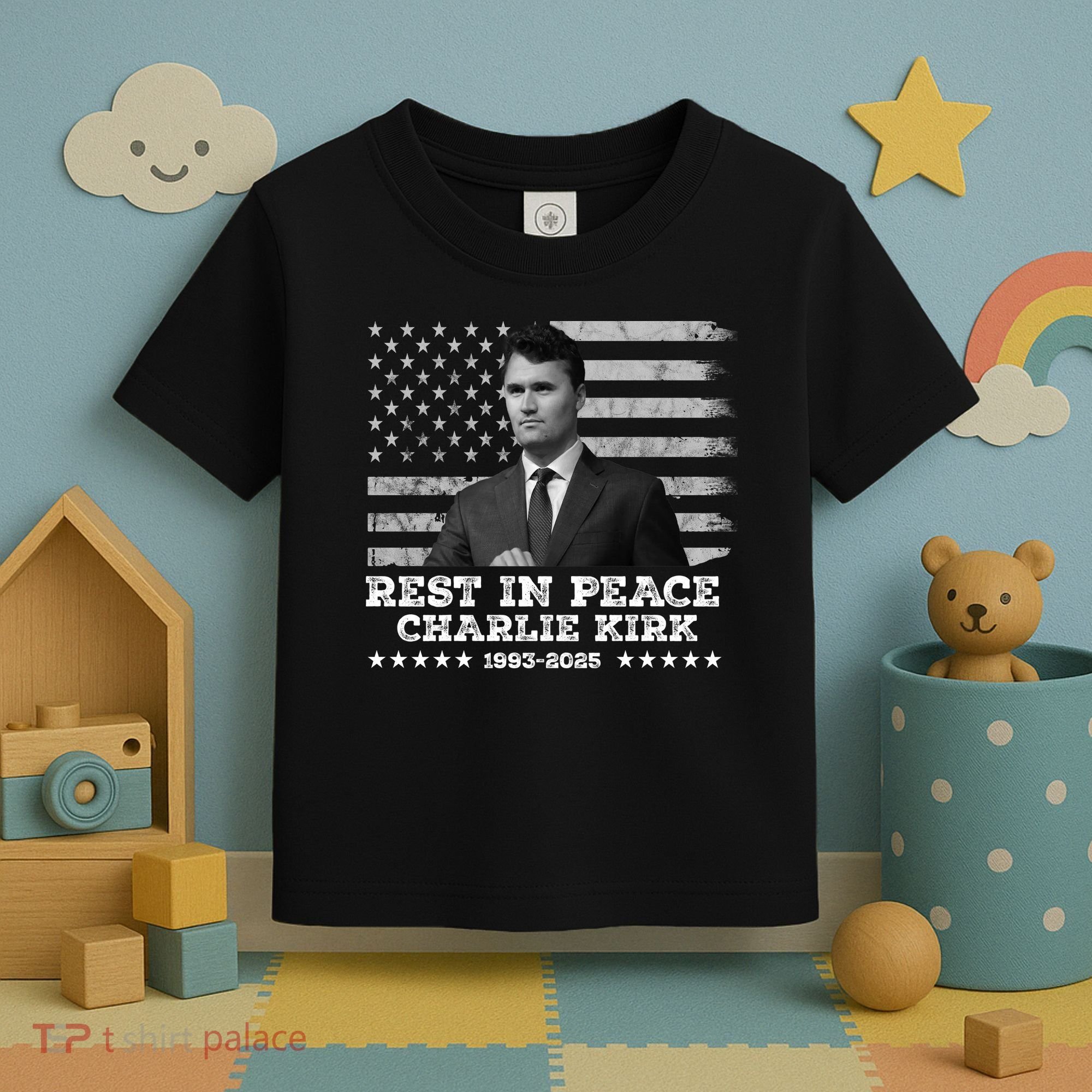 Rest In Peace Charlie Kirk Memorial Tribute 1993 2025 Toddler T-Shirt
