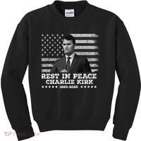 Rest In Peace Charlie Kirk Memorial Tribute 1993 2025 Kids Sweatshirt thumb 0