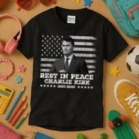 Rest In Peace Charlie Kirk Memorial Tribute 1993 2025 Kids T-Shirt thumb 3