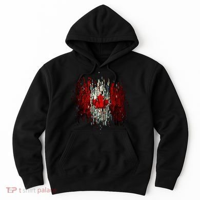 Ripped Canada Canadian Torn Flag Hoodie
