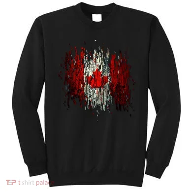 Ripped Canada Canadian Torn Flag Sweatshirt