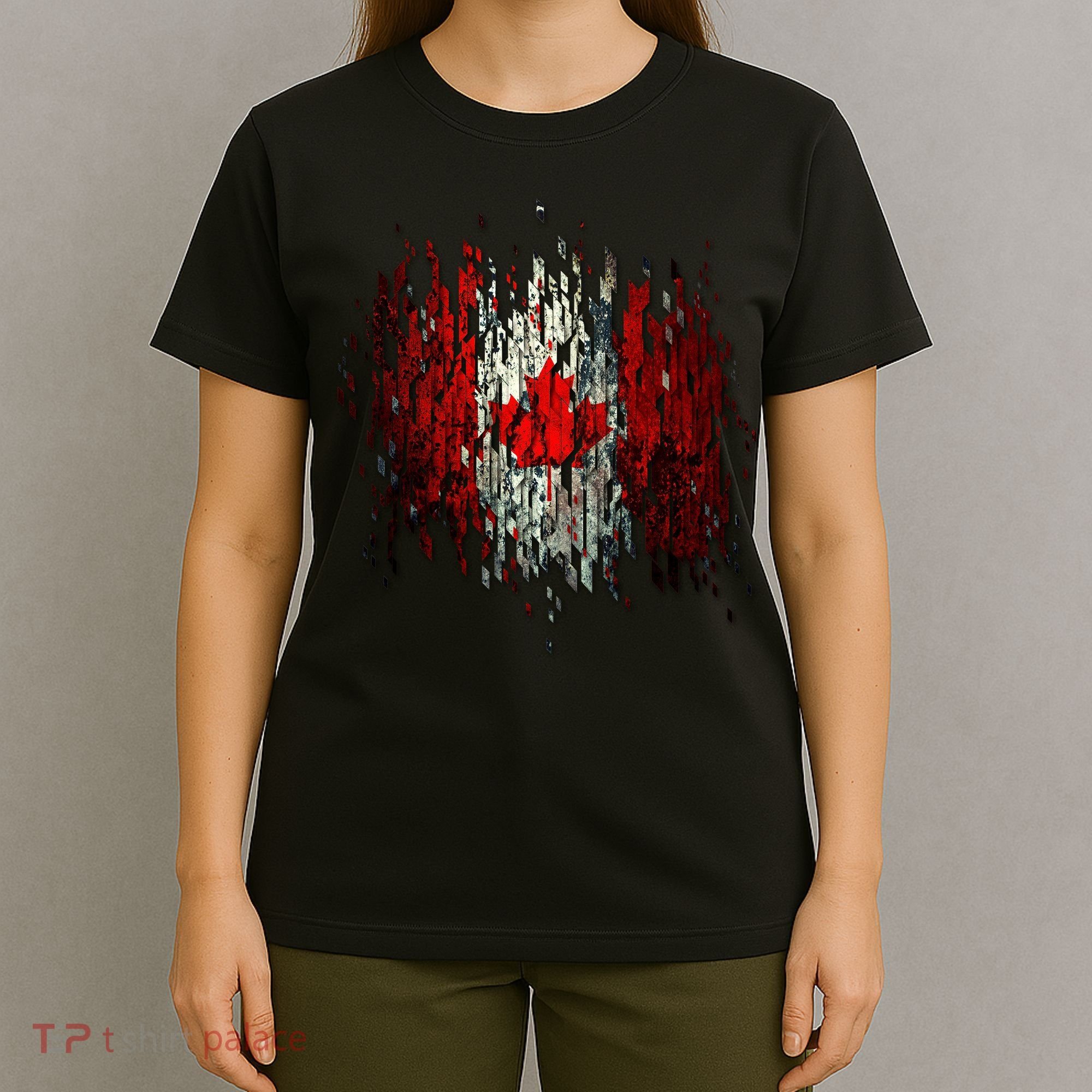 Ripped Canada Canadian Torn Flag T-Shirt