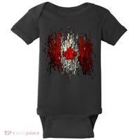 Ripped Canada Canadian Torn Flag Baby Bodysuit thumb 0
