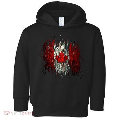 Ripped Canada Canadian Torn Flag Toddler Hoodie