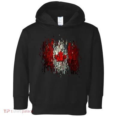 Ripped Canada Canadian Torn Flag Toddler Hoodie
