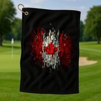 Ripped Canada Canadian Torn Flag Golf Towel thumb 1