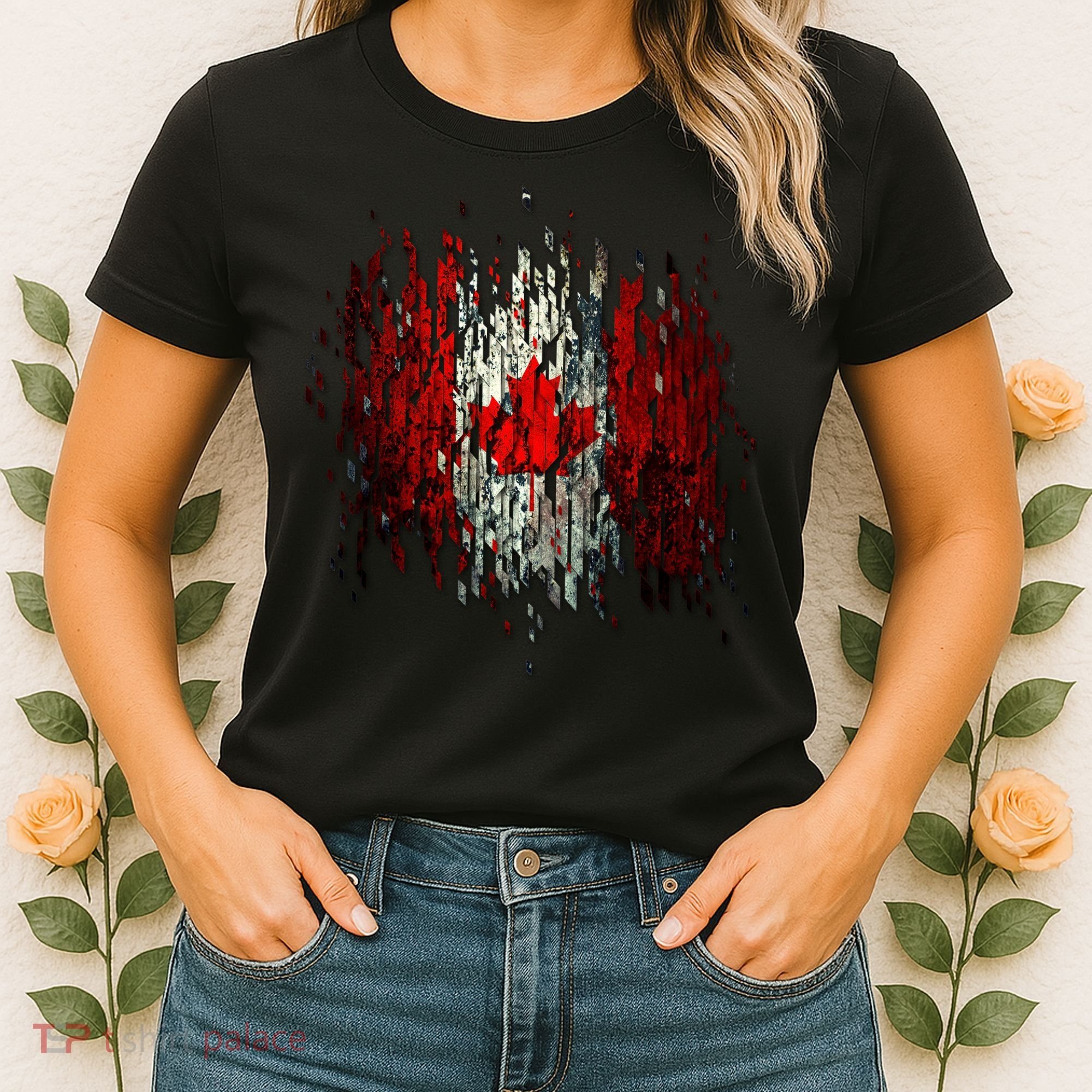 Ripped Canada Canadian Torn Flag Women's T-Shirt