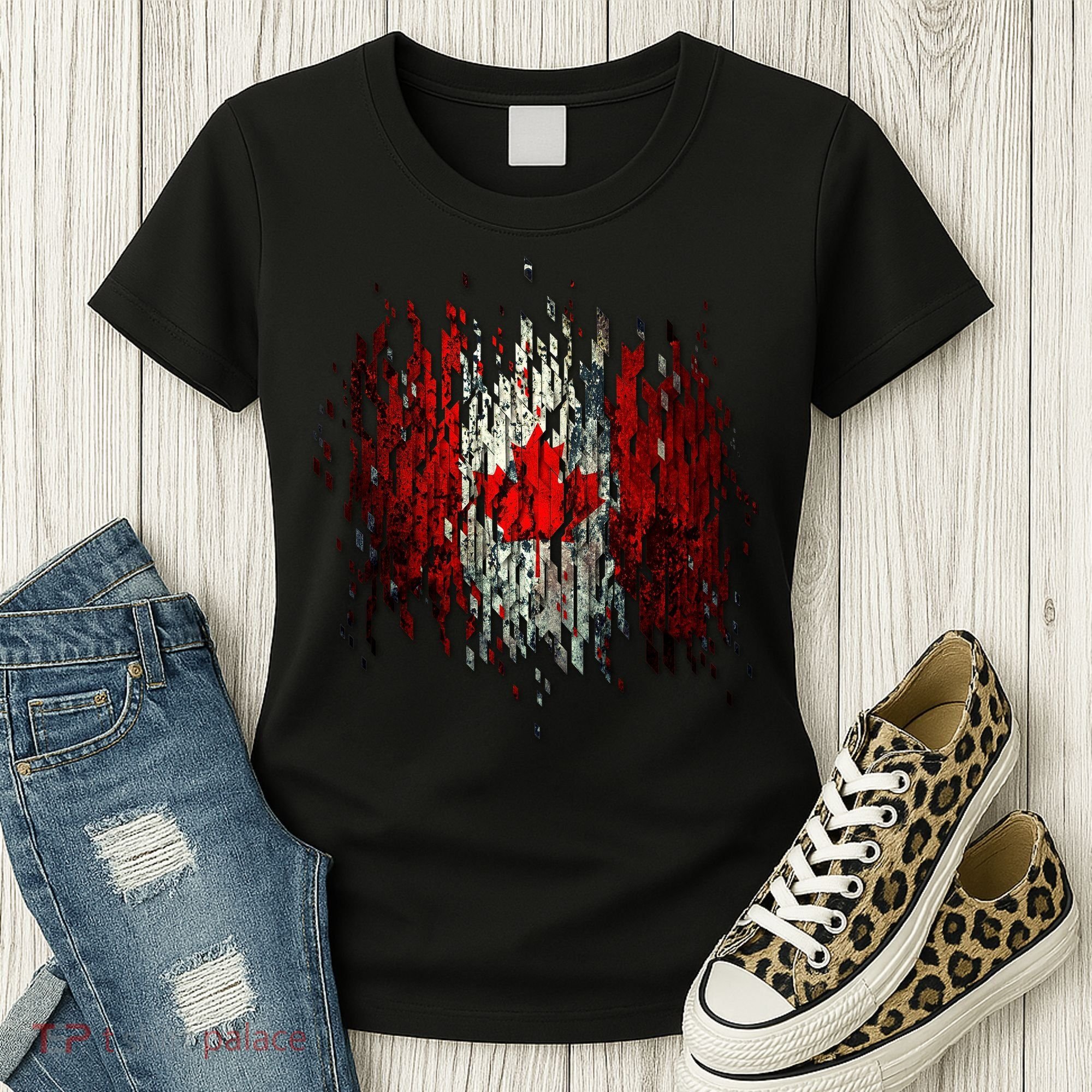 Ripped Canada Canadian Torn Flag Women's T-Shirt