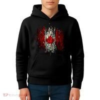 Ripped Canada Canadian Torn Flag Kids Hoodie thumb 4