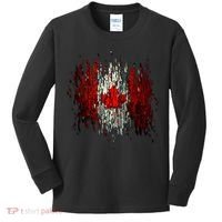 Ripped Canada Canadian Torn Flag Kids Long Sleeve Shirt thumb 0