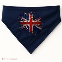 Ripped UK Great Britain Union Jack Torn Flag USA-Made Doggie Bandana thumb 0