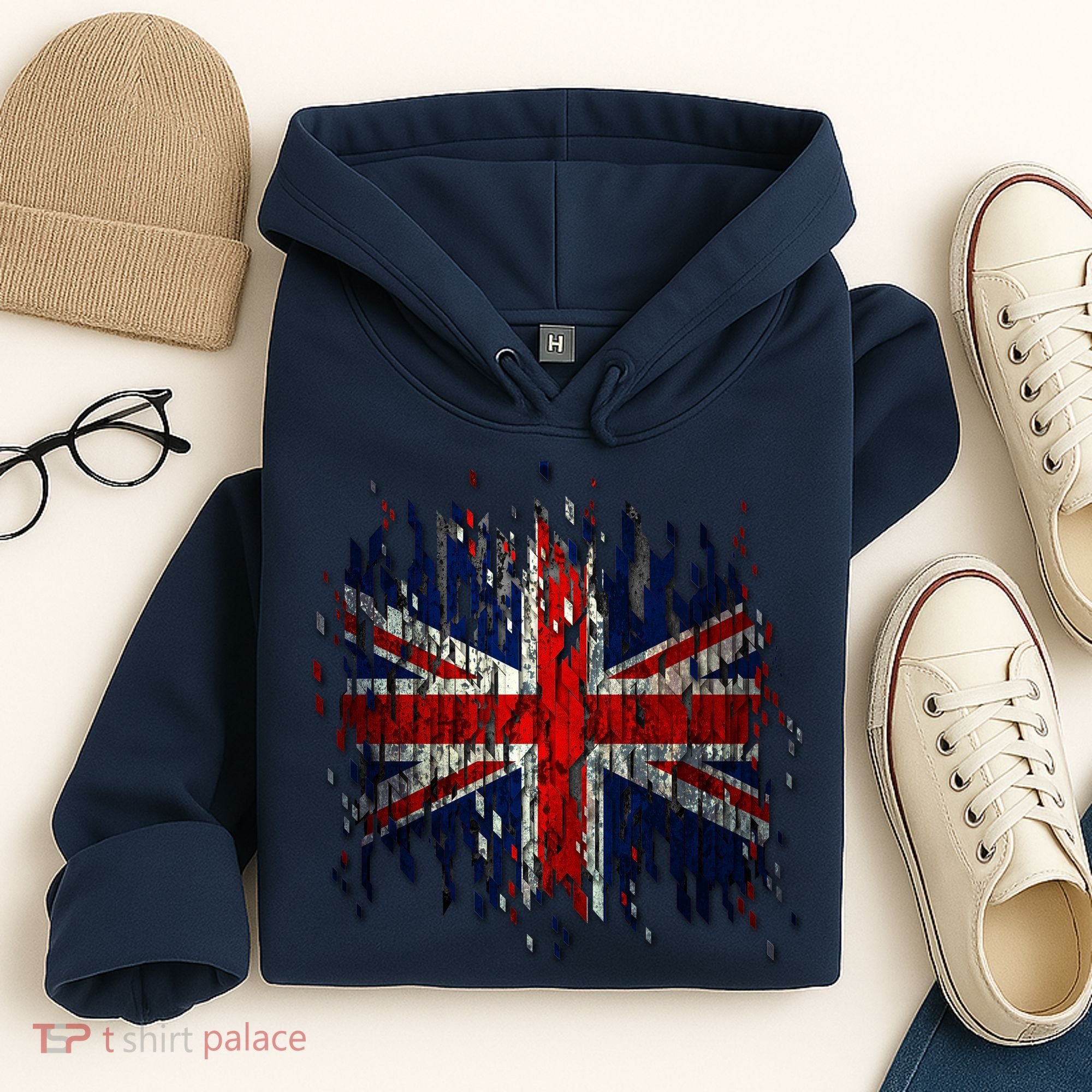 Ripped UK Great Britain Union Jack Torn Flag Hoodie