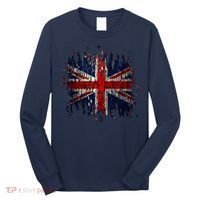 Ripped UK Great Britain Union Jack Torn Flag Long Sleeve Shirt thumb 0